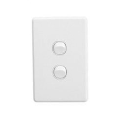 Clipsal Switch 2 Gang Vertical White 10A