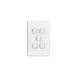 Clipsal Switch 5 Gang Vertical White 10A