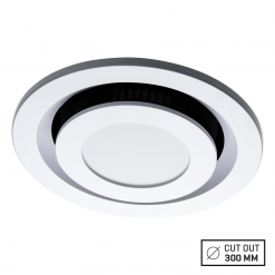 Voltex Round Ceiling Exhaust Fan With 10W LED - Tri Colour - Flush